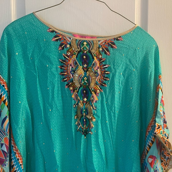 Gorgeous Turquoise Tunic Top - Picture 1 of 4